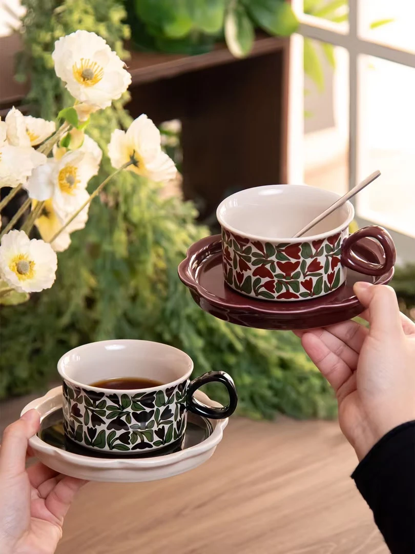 大美陶瓷茶野咖啡杯水杯高档轻奢精致伴手礼牛奶英式燕麦杯陶瓷