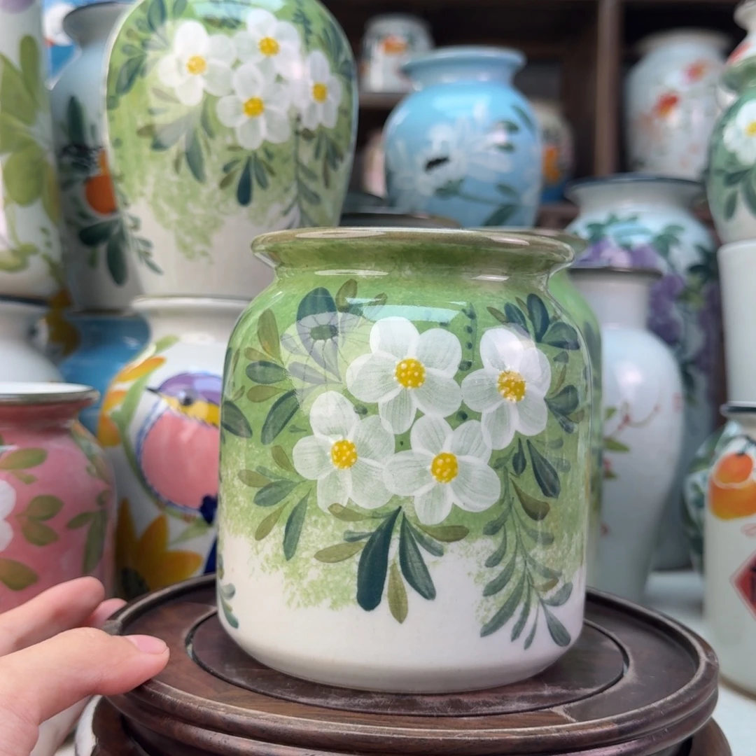 景德镇陶瓷手绘花瓶无孔