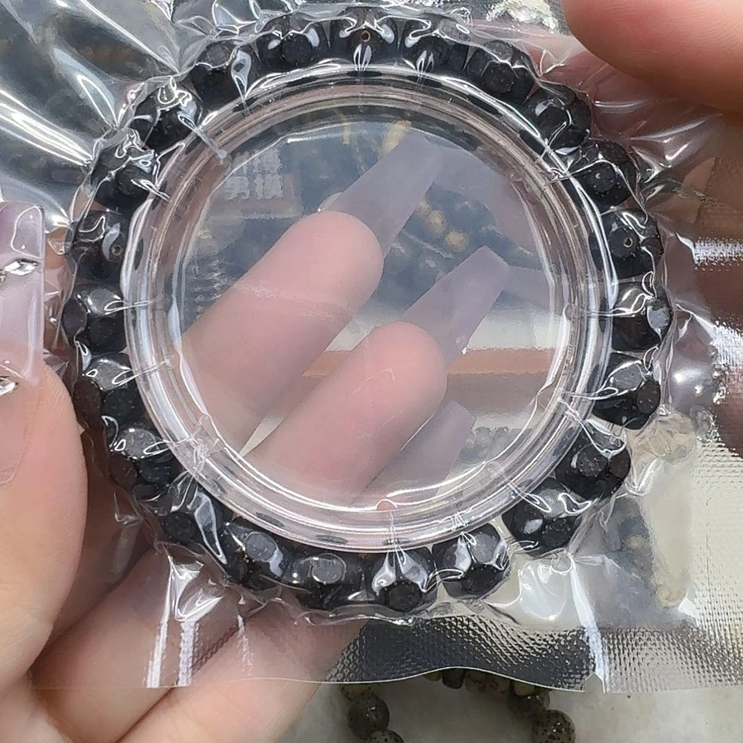 星月菩提手串63殿堂糯冰黑金玉化10 9