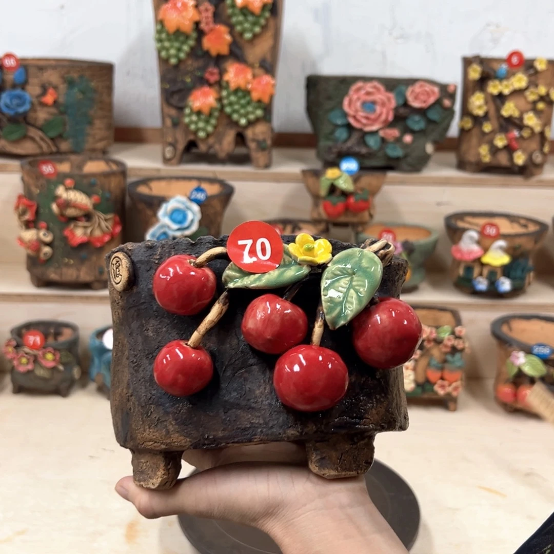 花盆紫砂70号内口14×10外高12