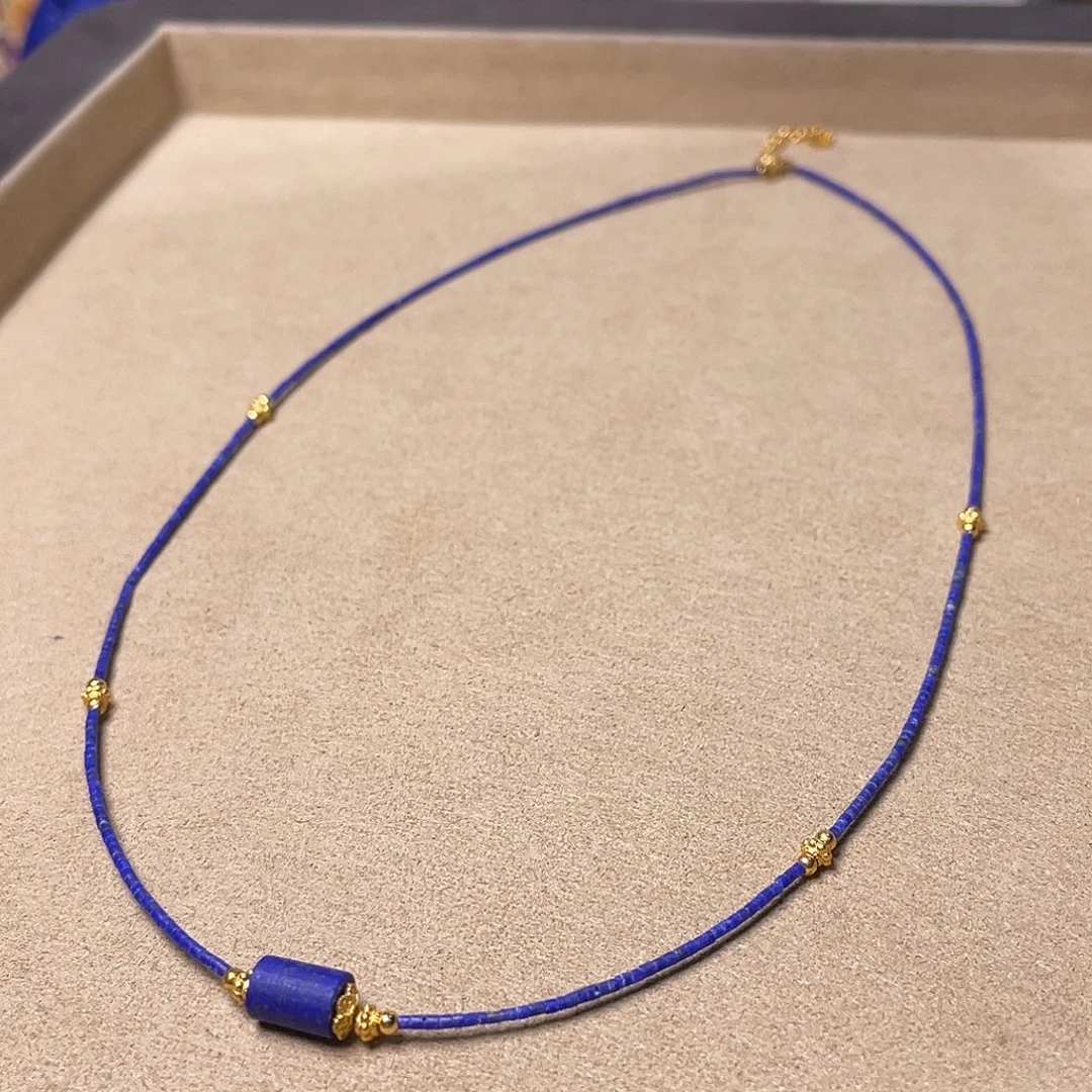 青金石未镶嵌锁骨链