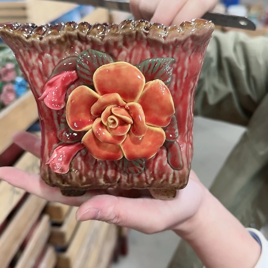 【闪购商品】陶瓷陶瓷多肉花盆有孔