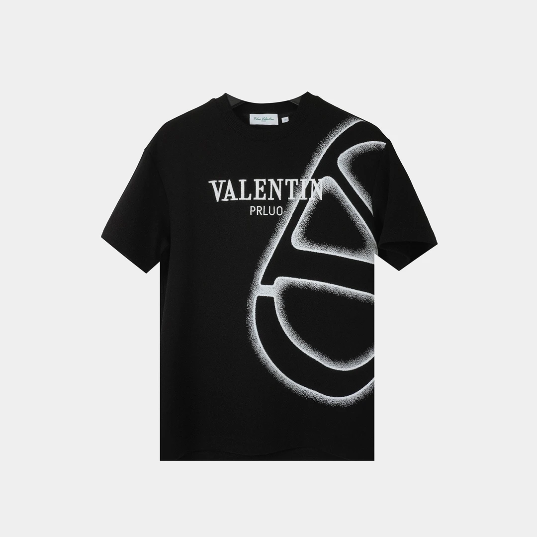 【港行甄选】PRLUO VALENTIN男士款秋冬短袖打底印花圆领宽松经典