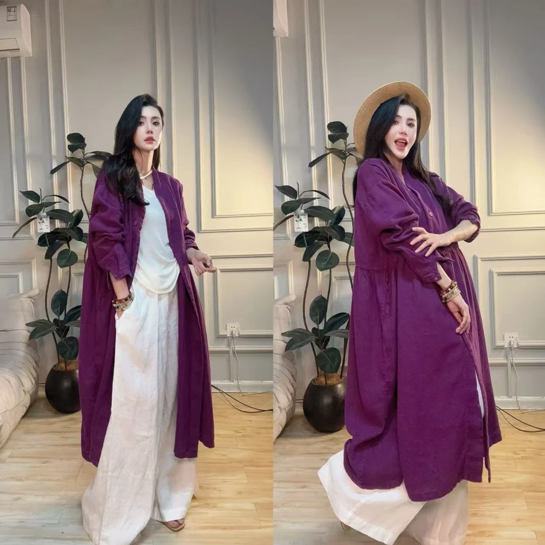 【欧洲站】全麻紫色袍子