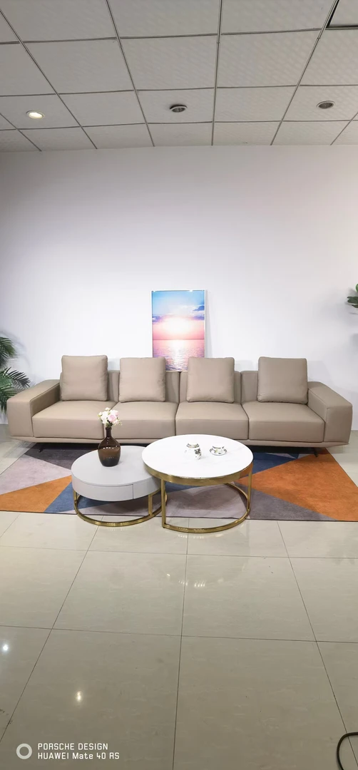 8818艺术轻奢风意式头层牛皮软皮艺沙发YH