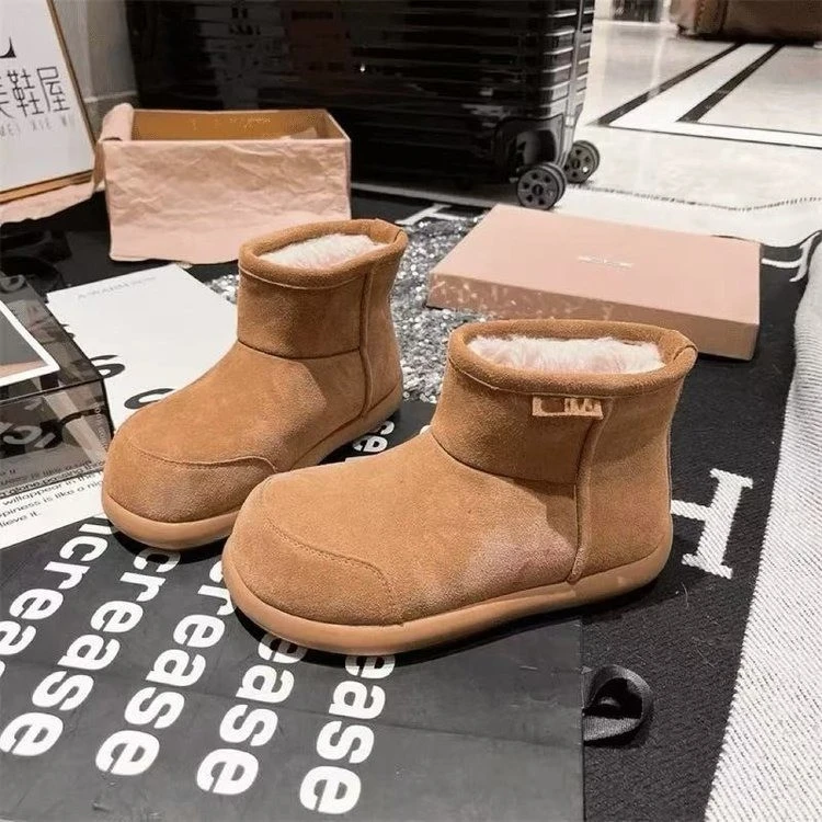 B-55时尚卡皮巴拉雪地靴女士低筒加绒雪地靴时尚