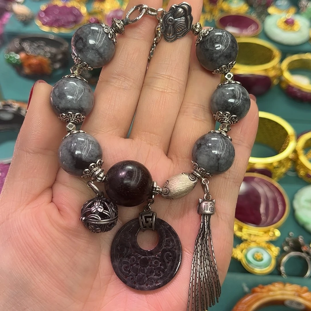 翡翠未镶嵌手链福利价乌鸡翡翠多宝手链