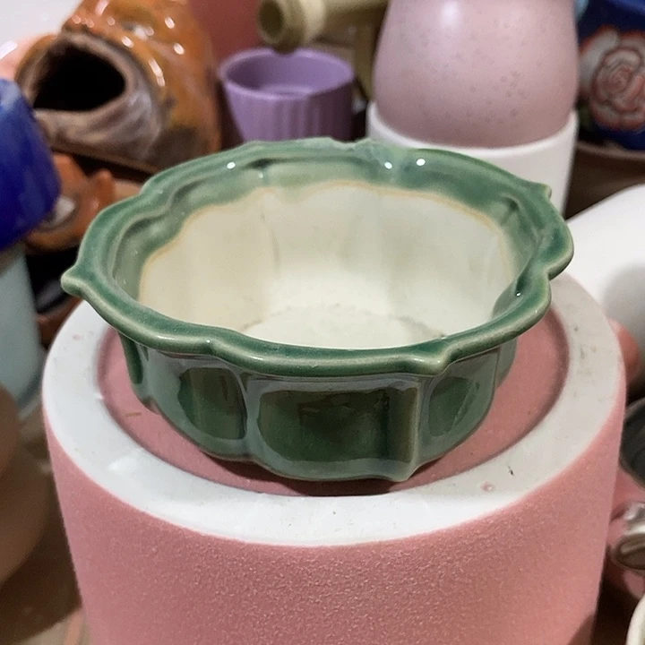 摆件陶盆有孔 微瑕介意勿拍