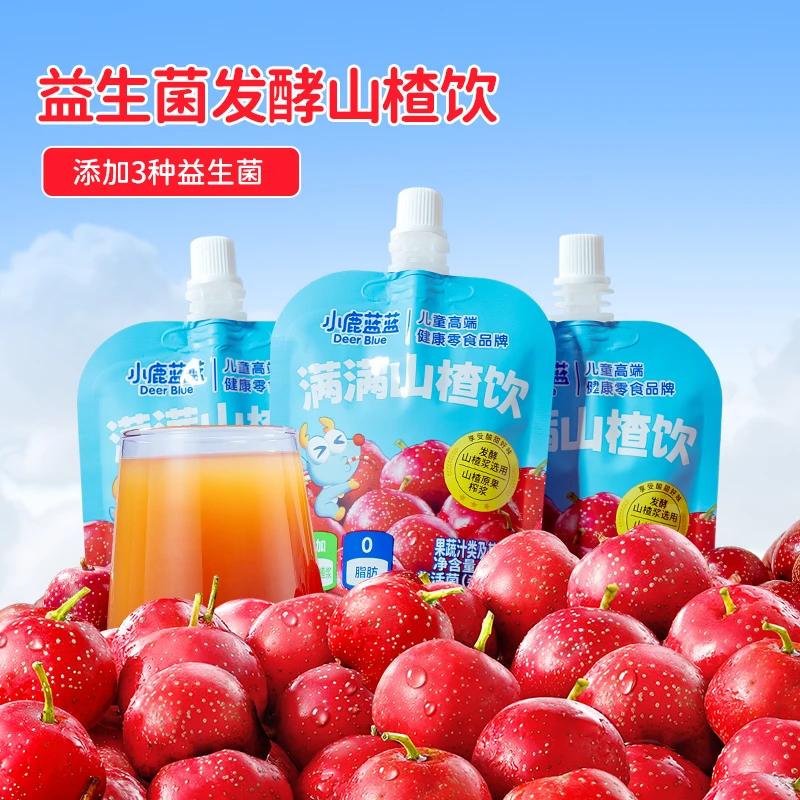 【小鹿蓝蓝_益生菌发酵山楂饮100g*12】配方清洁酸甜QY
