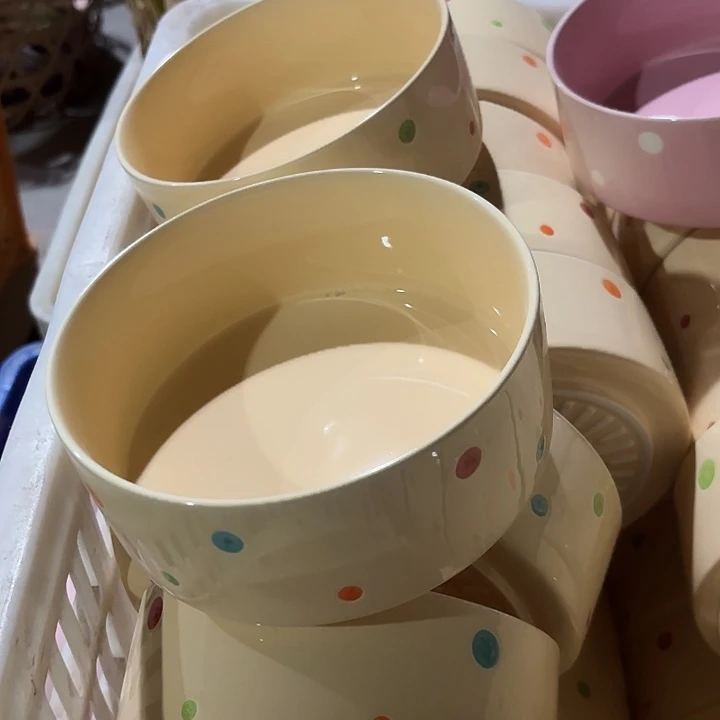 陶陶瓷大号波点水碗微瑕