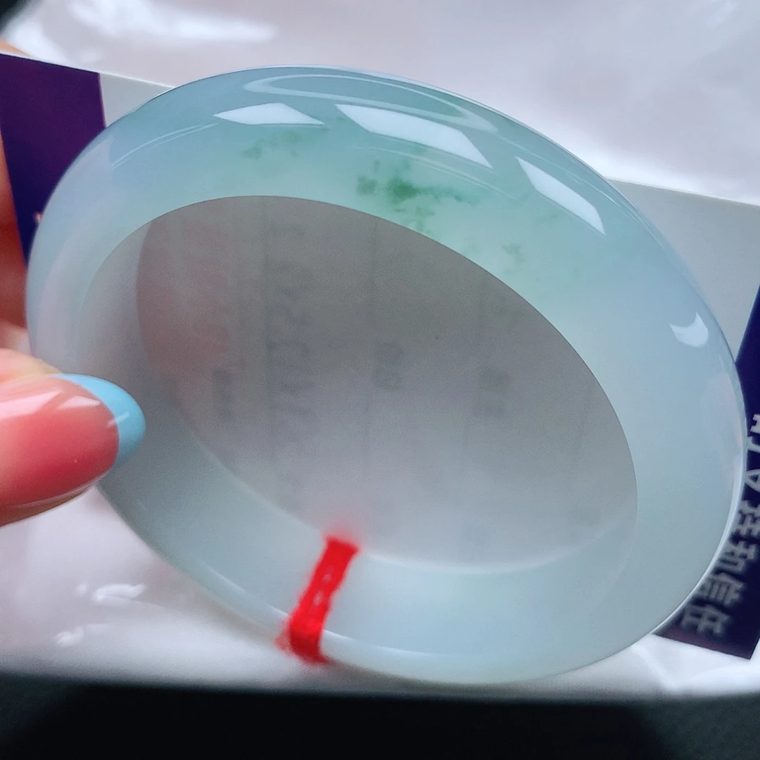 未镶嵌手镯翡翠23冰胶飘花超美