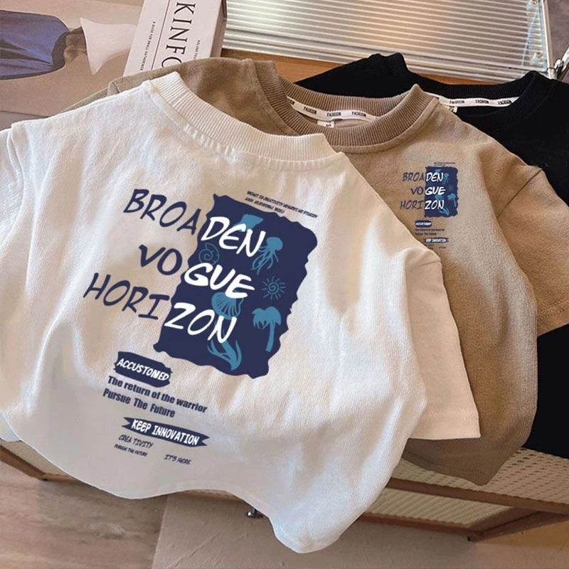 夏季儿童T韩国宝宝可爱短袖t2025新款宽松百搭爱心洋气卡通T恤衫