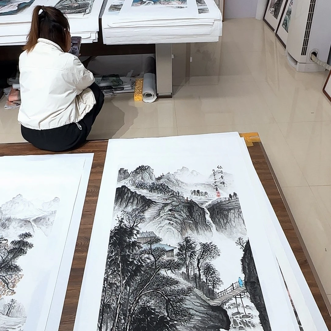 国画国画作品多次