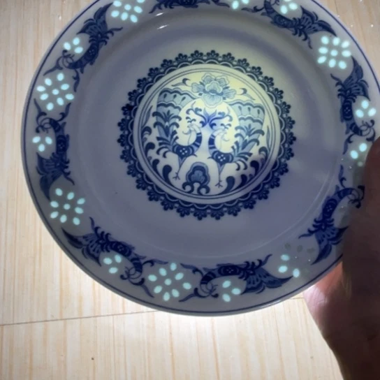 瓷片陶瓷陶瓷10英寸青花玲珑