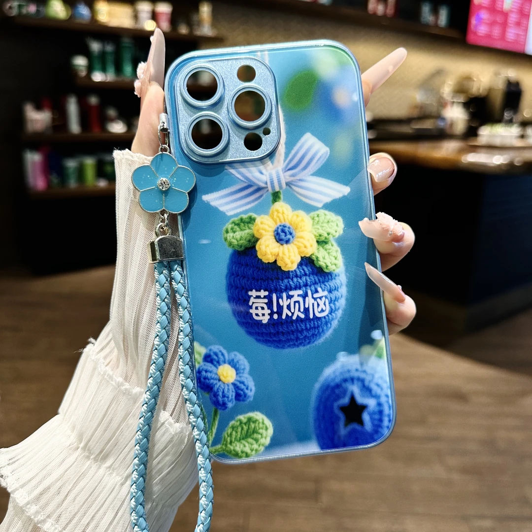 莓烦恼高级适用于苹果17/华为80/小米/OPPO/vivo金属漆玻璃手机壳