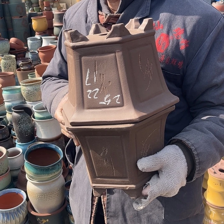 紫砂紫砂花盆和花盆