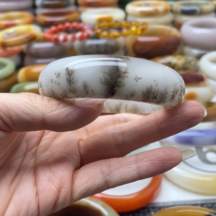 黑曜岩未镶嵌手镯柠***蜜