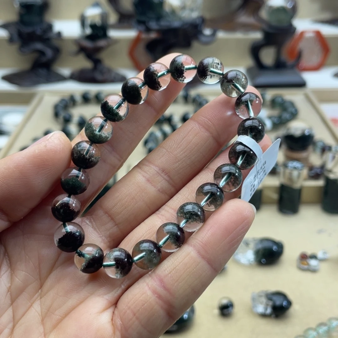 水晶手链未镶嵌M****Z绿幽灵聚宝盆手串