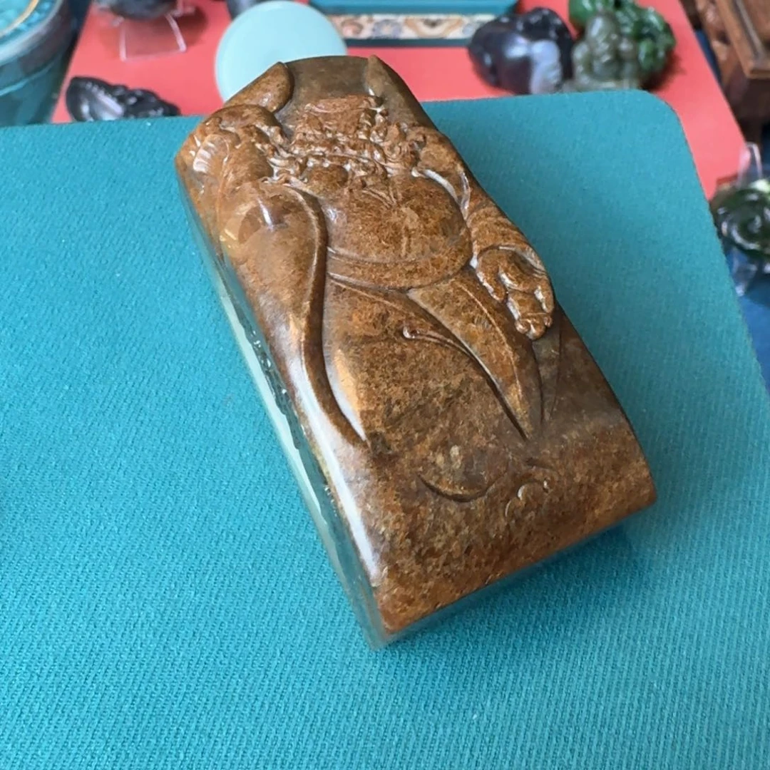 和田玉（青玉）把件未镶嵌土*