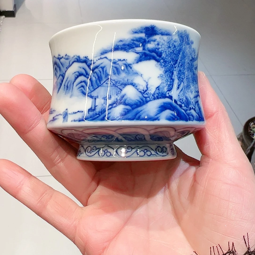 山水折腰马蹄杯杯