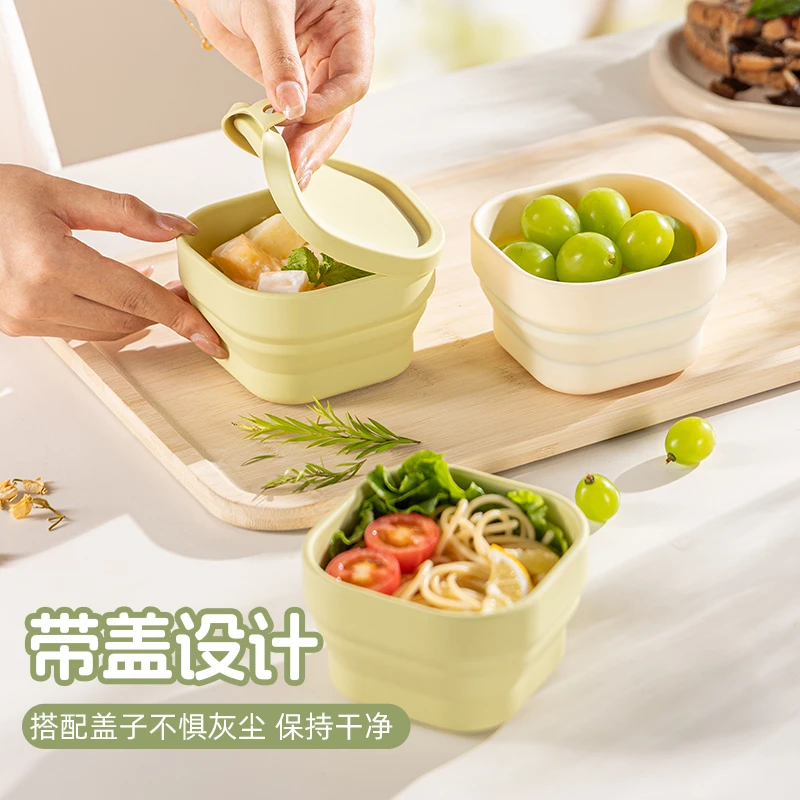 广意可折叠硅胶便携碗旅游洗漱杯食品级材质户外露营登山吃饭碗