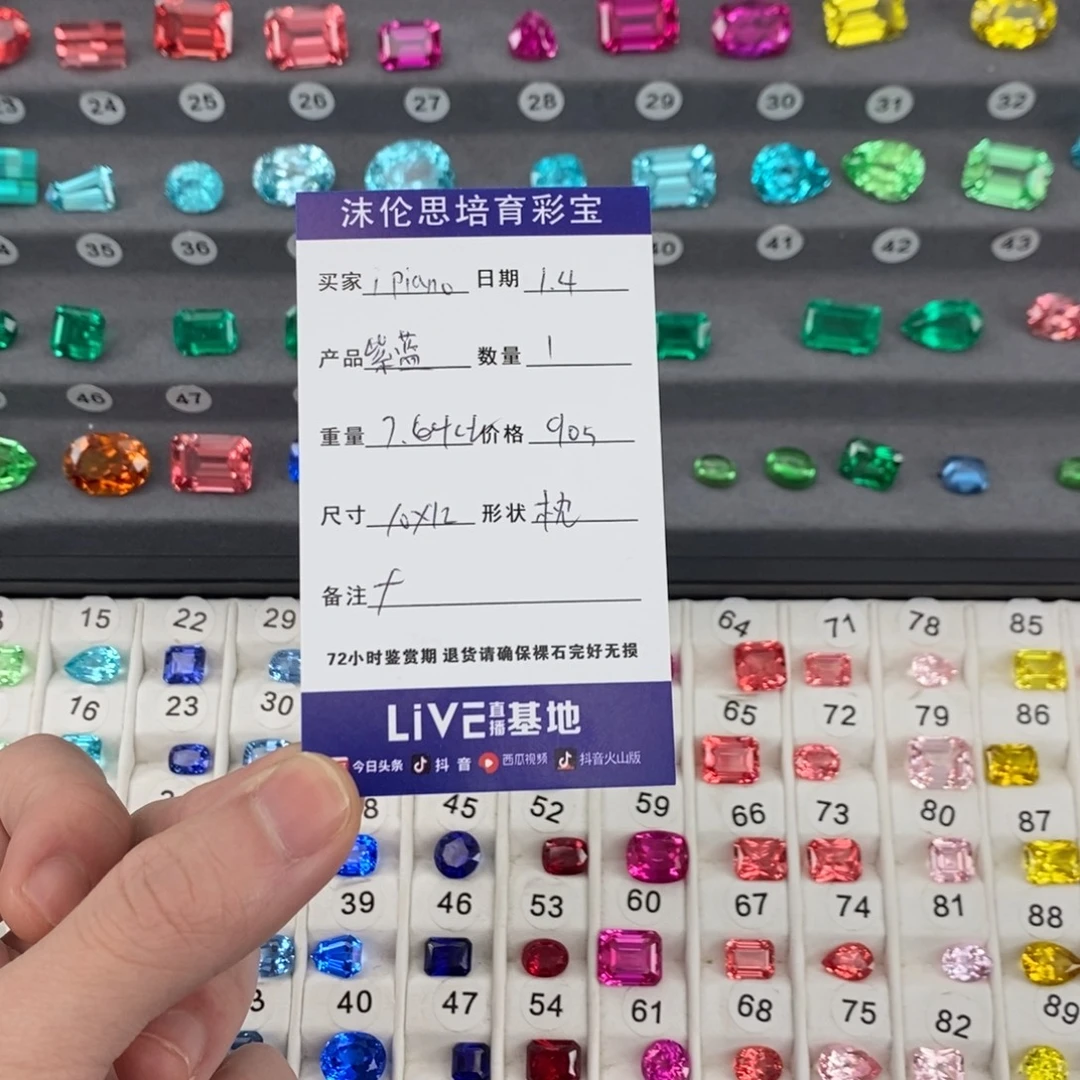 i***室合成（培育）蓝宝石裸石7.64ct