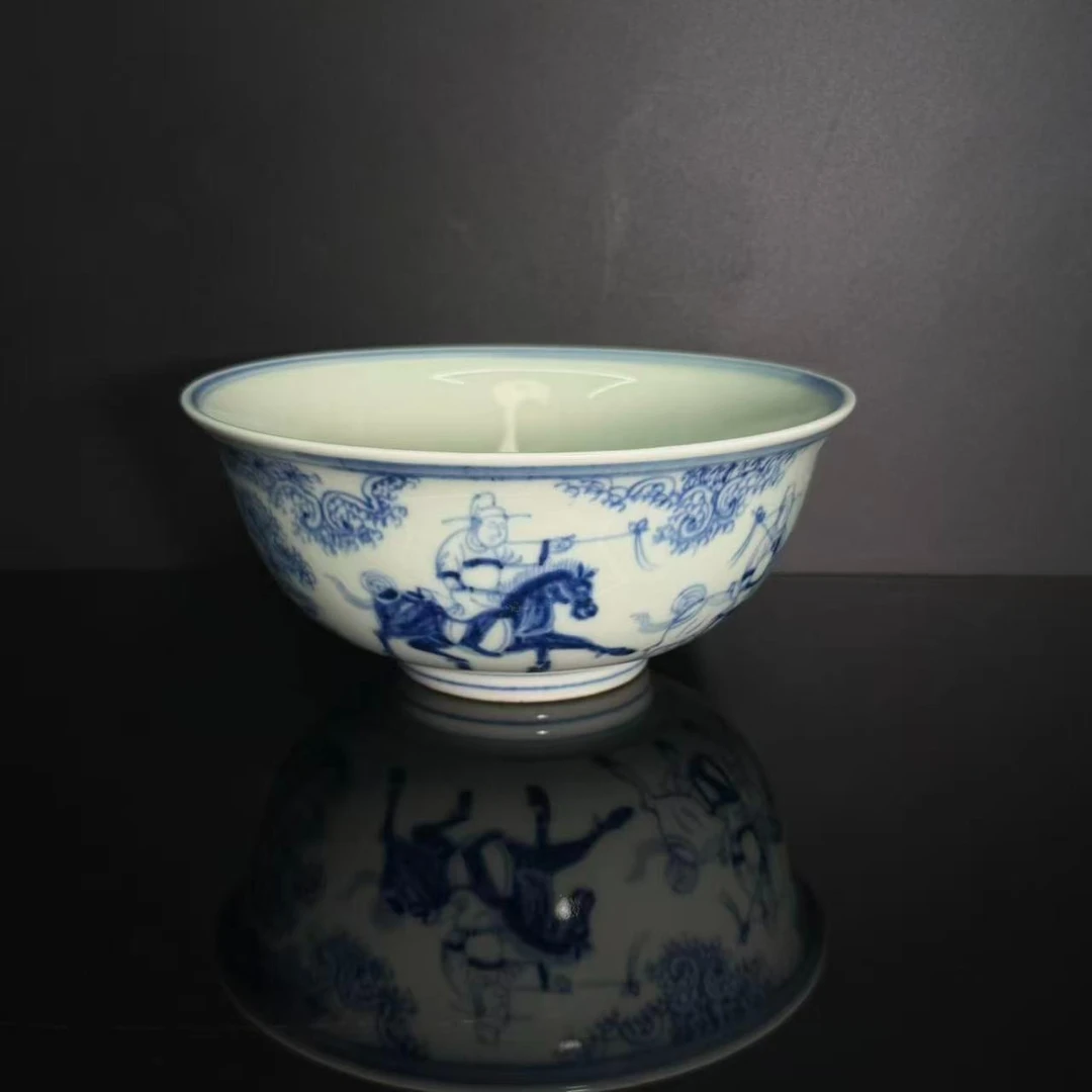 Lot32青花人物纹碗-景泰年制直径16cm高7cm-YC11120022001025