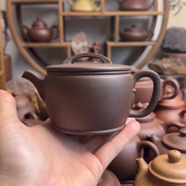 茶壶紫砂汉瓦300cc清灰紫泥