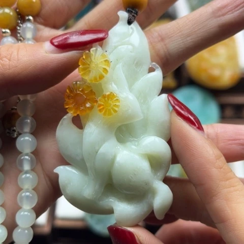 岫玉挂件未镶嵌挂件