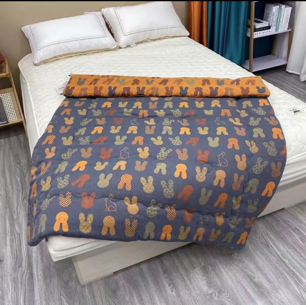 （七彩兔）1.5M*2.0M双层纱纯棉可机洗夏凉被