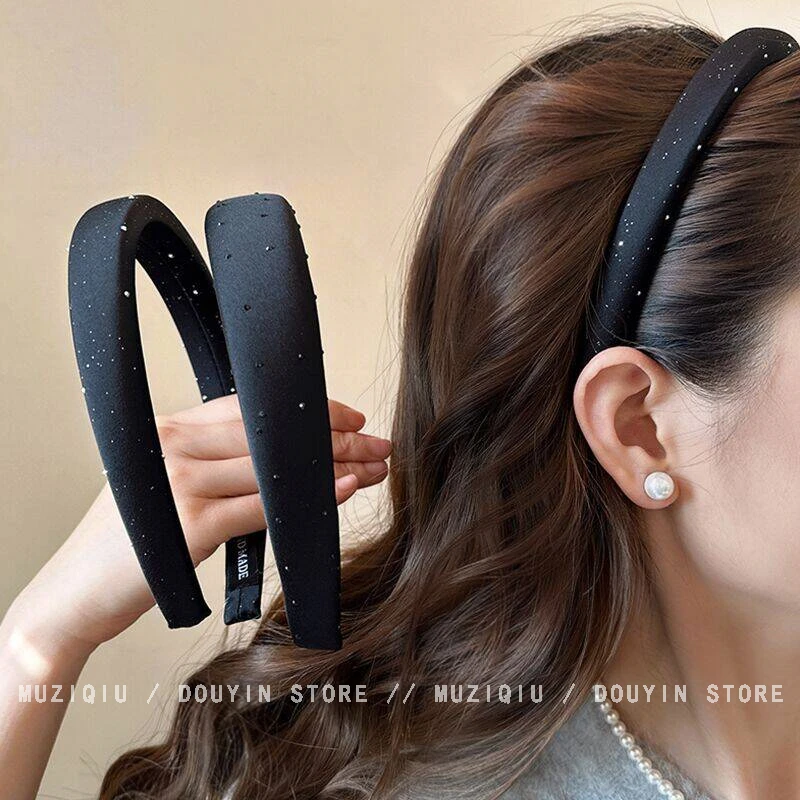 高级感黑色满天星发箍女优雅气质时尚百搭高颅顶网红头箍