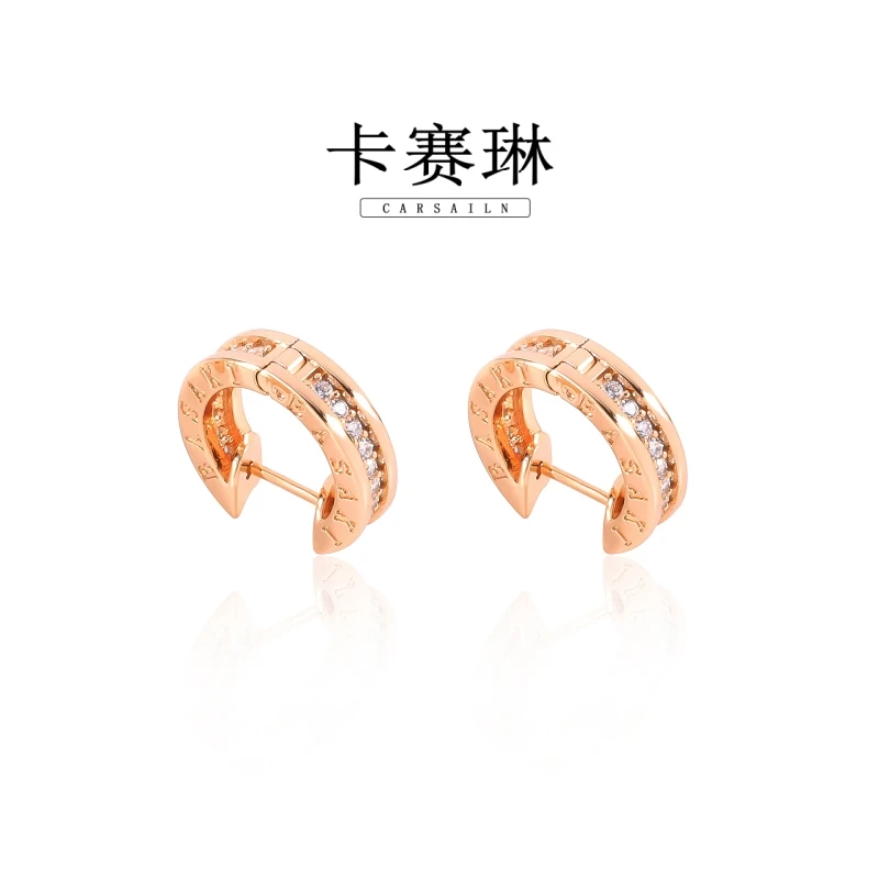 卡赛琳carsailn/ 镀K金  925银针 CNC精工 轻奢百搭简约耳环 3550