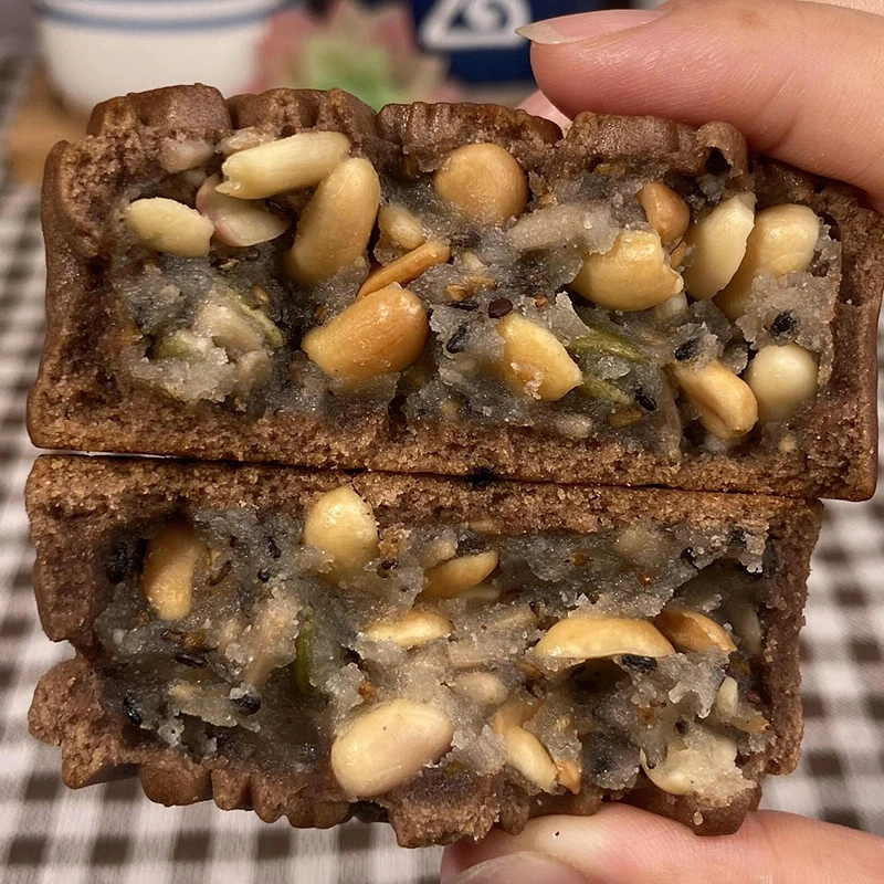 【中秋礼品】荞麦五仁黑芝麻月饼礼品送礼糕点全麦杂粮老式无蔗糖