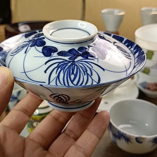 手绘青花满绘盖碗啊啊啊啊