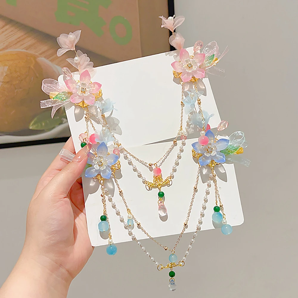 汉服发饰儿童古风额头链女孩中国风流苏头饰女童超仙公主发夹发卡