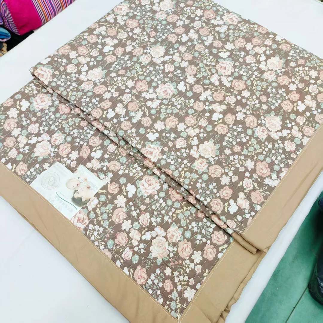 【包边床盖】<玫瑰故事-咖>90X220cm<±5cm>绗缝 多功能水洗透气