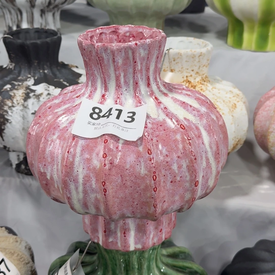 设***F陶摆件景德镇高温花瓶编码8413高28口8默认无孔