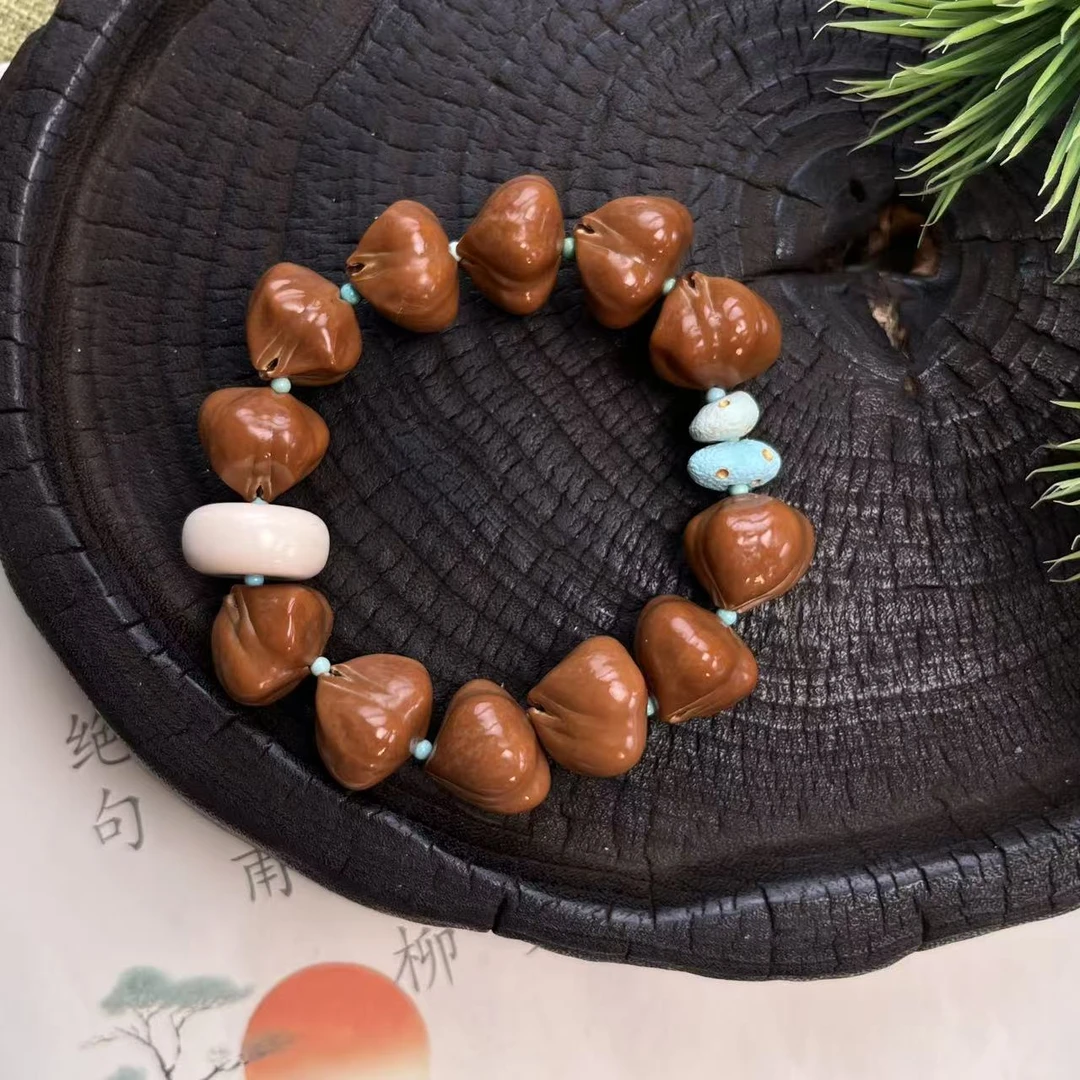 【桦雅】橄榄核多宝手串-多样性发一-A2833-自发