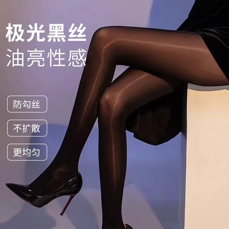 网红马油丝袜超丝滑黑丝夏季光腿神器油亮丝袜薄款不掉档打底裤