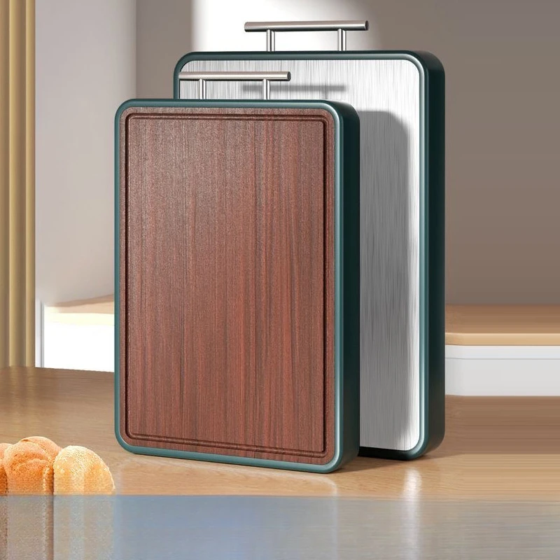 乌檀木菜板家用切菜板粘板刀板砧板抗菌防霉不锈钢双面案板