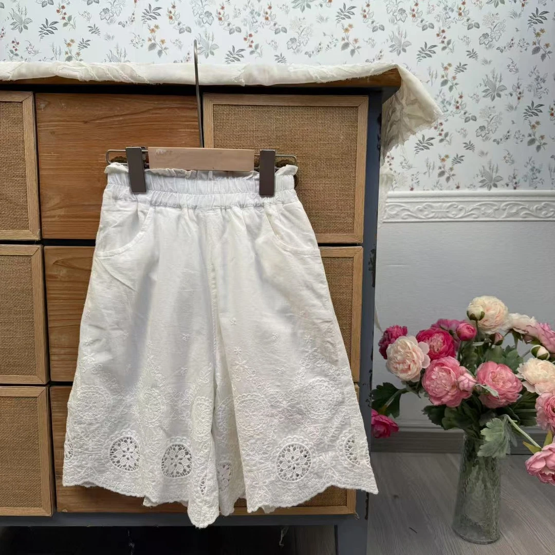 【❀小花家A16】女童夏款8分裤裙提花刺绣款