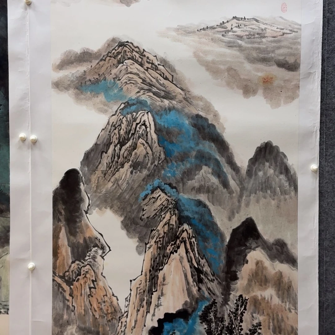 国画闫福财138x68山水