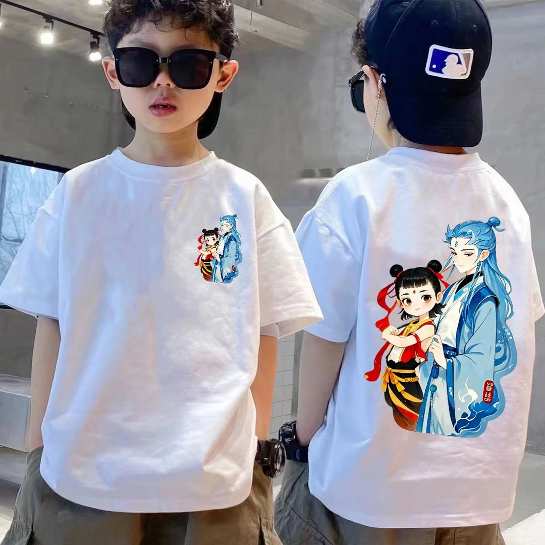 2025新款哪吒2之魔童闹海国潮动漫儿童夏季纯棉短袖T恤男童上衣潮