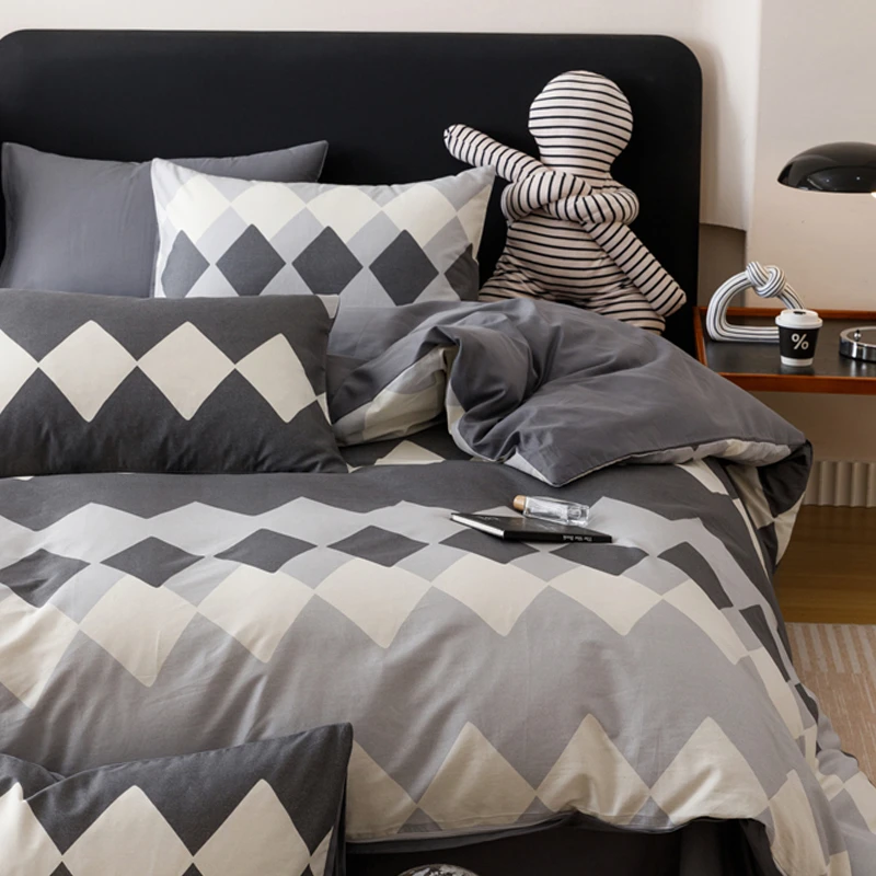 北欧四件套全棉纯棉2025新款床上宿舍三件套床品被套床单床笠ins