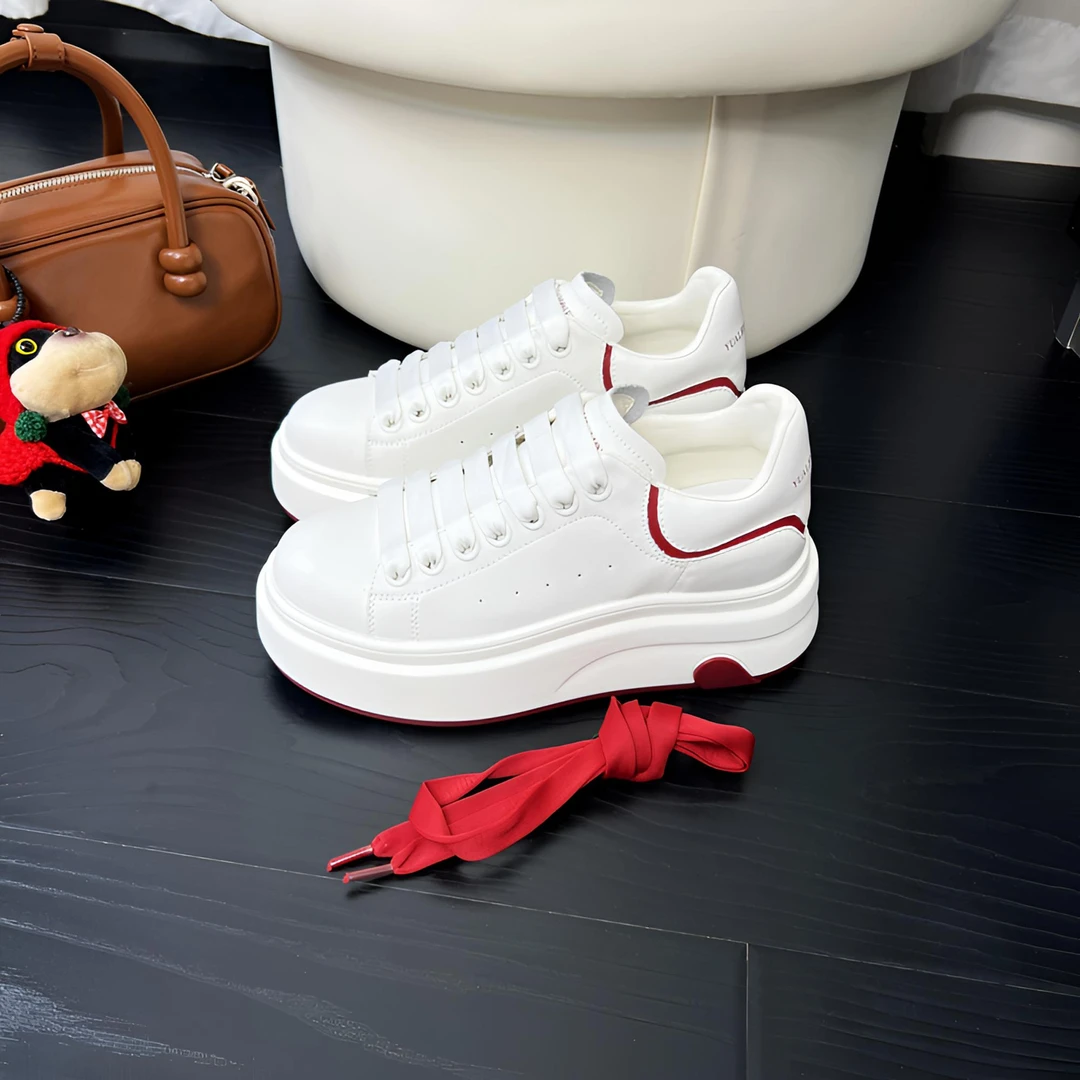爱❤️小白鞋女2025春季新款真皮厚底韩风透气时尚运动休闲面包板鞋
