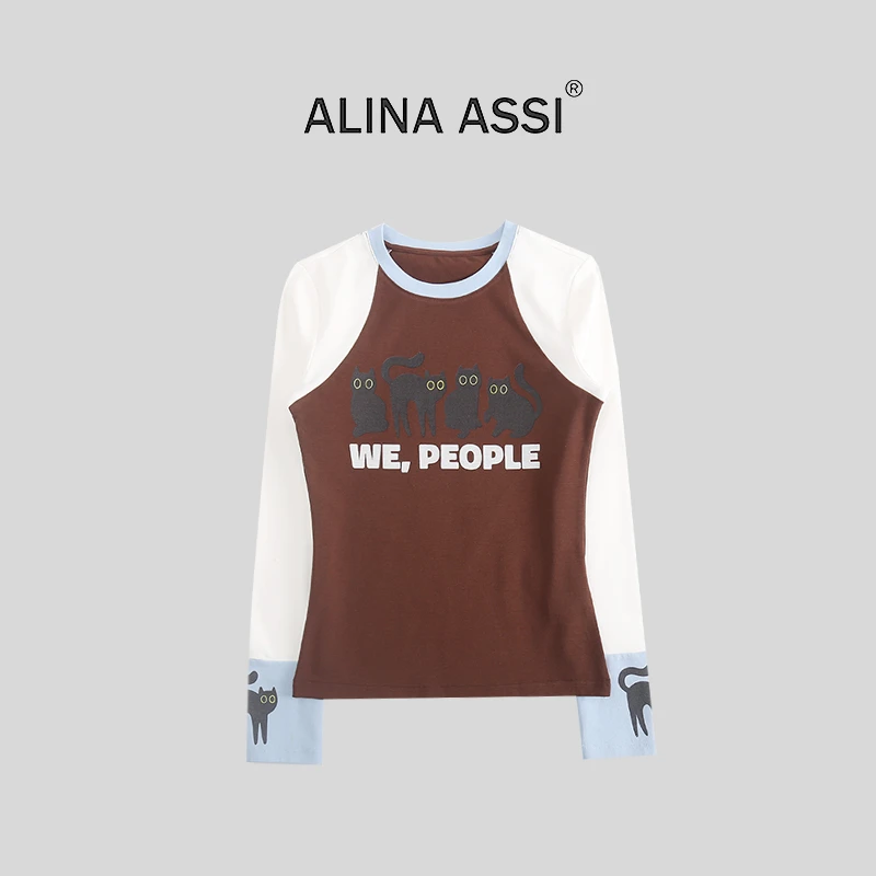 【一个艺】2025秋季新款T恤百搭休闲长袖上衣J0688