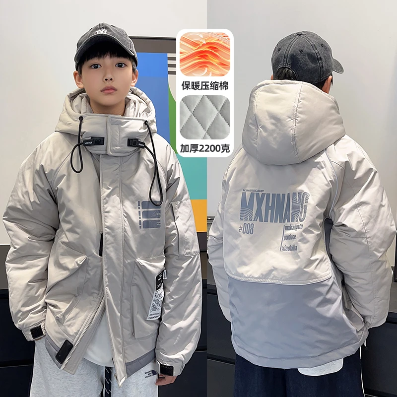 WT1386小赖家青少年棉服2024秋冬新款中大童夹棉加厚外套宽松上衣