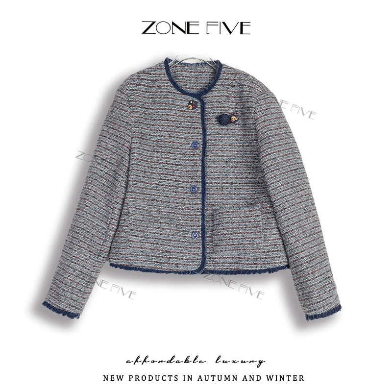 【zonefive】韩系小香风外套女2025秋季新款高级感上衣