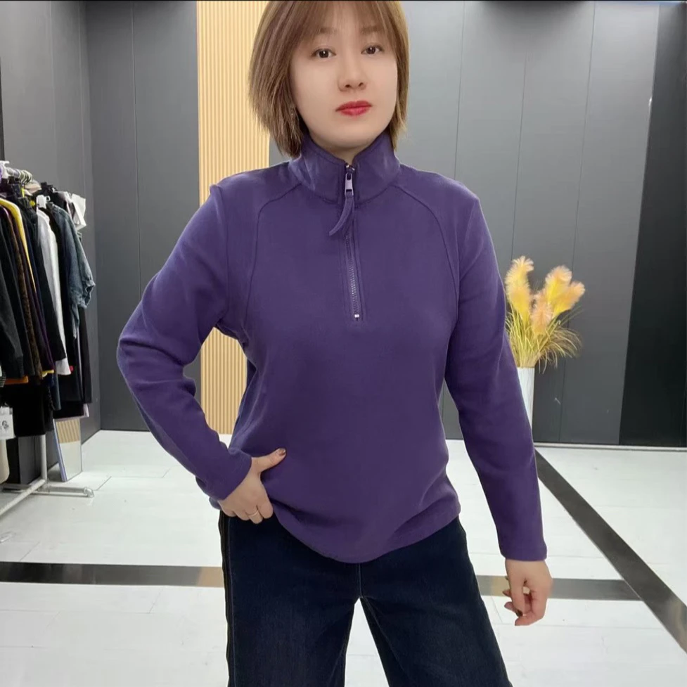 秋新款立领拉链保暖半高领时尚显瘦百搭长袖打底衫运动针织-2924