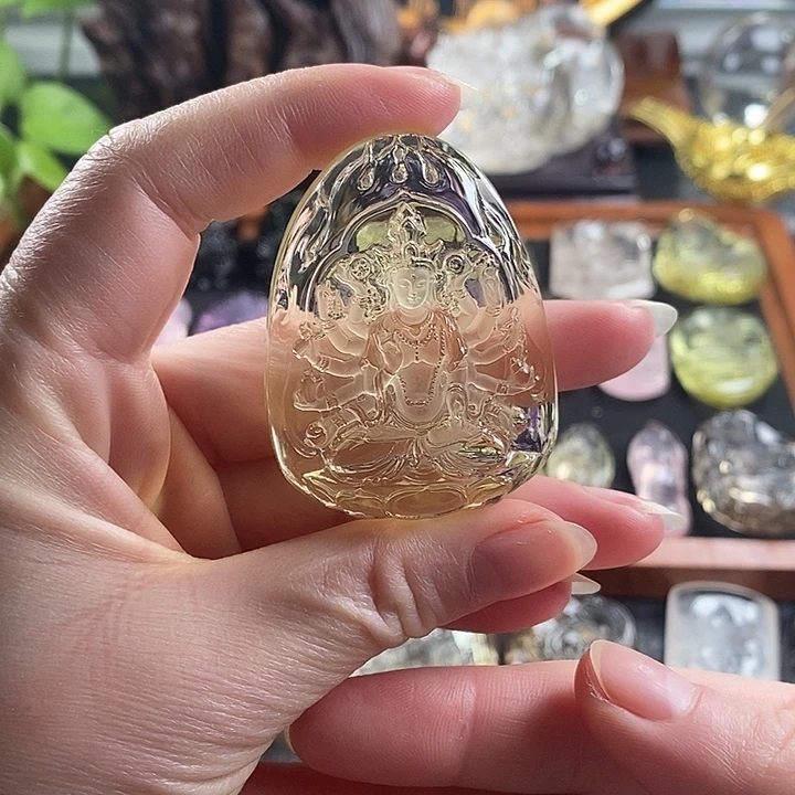 水晶颈饰未镶嵌黄水晶吊坠